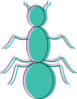 Teal And Purple Ant Silhouette Clip Art